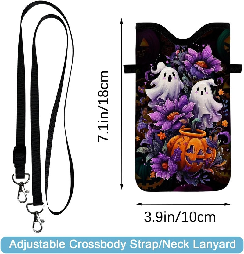 otilil Neoprene Cell Phone Sleeve Pouch Case Bag with Crossbody Strap Neck Lanyard for Women 7.1 X 3.9 in - Image 2